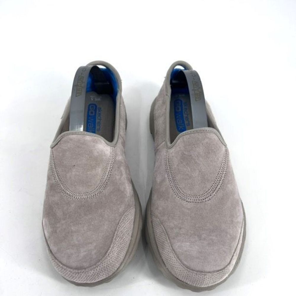 Skechers Women's Go Walk Suede Leather Slip-On Comfort Sneaker Shoes Gray Sz 6.5 - Picture 3 of 12